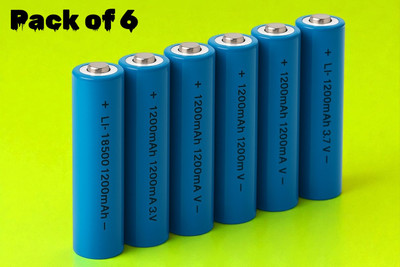 Ziddjeet X174 Rechargeable 18650 Lithium  3.7V 1200mAh – Multi-Device Use  Battery(Pack of 6)