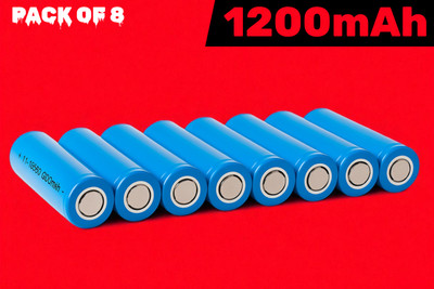 Ziddjeet A308 3.7V 18650 Lithium  – High Energy Density, Long Backup  Battery(Pack of 8)