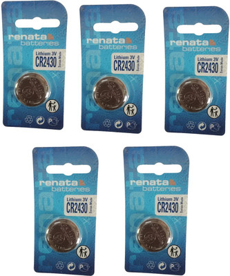 MICROUSB Renata CR2430 3V Lithium Button Coin Cell   Battery(Pack of 5)