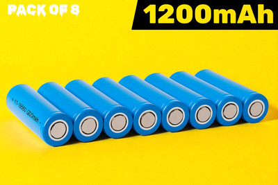 Ziddjeet A174 Rechargeable 18650 Lithium  3.7V 1200mAh – Multi-Device Use  Battery(Pack of 8)