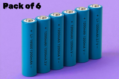 3BAAN X156 18665 3.7V Lithium Rechargeable  – Compact & Long Lasting  Battery(Pack of 6)