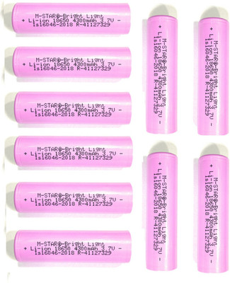DHRUV-PRO 3.7v 4300mAh Li-Ion 18650-Rechargeable  1.8X6.5 CM  Battery(Pack of 10)