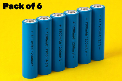 Shamsa X36 18653 3.7V Lithium Rechargeable  – Compact & Long Lasting  Battery(Pack of 6)