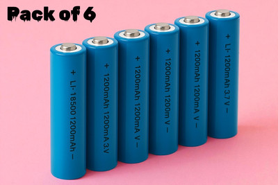 Ziddjeet X15 High Capacity 1200mAh 18650 Li-ion  – Reliable Power Supply  Battery(Pack of 6)