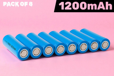 Shamsa A384 Rechargeable 18650 Lithium  3.7V 1200mAh – Multi-Device Use  Battery(Pack of 8)