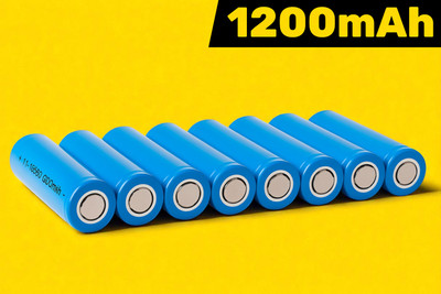 Shamsa A112 (3.7V) 18650 Lithium-ion  1200mAh – High Performance, Fast Recharge  Battery(Pack of 8)