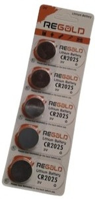 MICROUSB Regold Cell CR2025 3V Lithium Coin Button CR2025   Battery(Pack of 5)