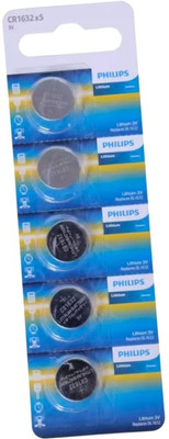 MICROUSB Philips CR1632 3V Lithium Button Coin Cell 3V   Battery(Pack of 5)