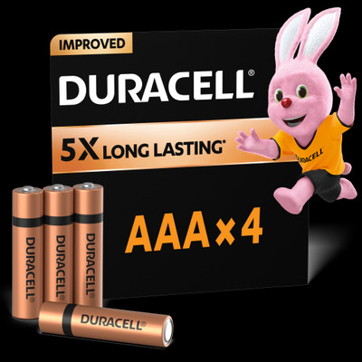 DURACELL Alkaline AAA 4, 5X Long Lasting  Battery(Pack of 4)