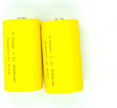 MICROUSB 5000mAh Size-D 1.2V Cell NiCd Rechargeable with Button Top   Battery(Pack of 2)