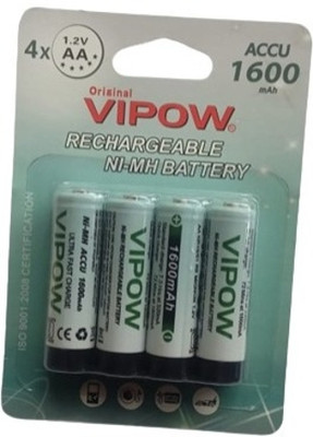 MICROUSB Vipow ACCU 1600mAh 1.2V AA Rechargeable NI-MH   Battery(Pack of 4)