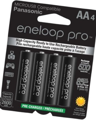MICROUSB Panasonic Eneloop Pro AA 1.2V NiMH AA Rechargeable .  Battery(Pack of 4)