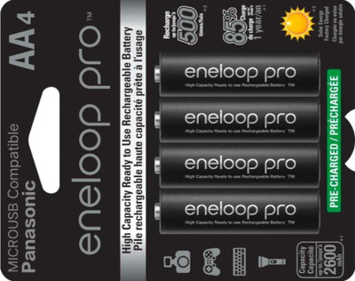 MICROUSB Panasonic Eneloop AA 1.2V NiMH AA Rechargeable   Battery(Pack of 4)
