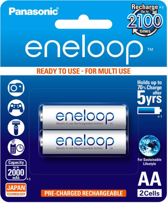 Panasonic Eneloop AA Rechargeable , Pack of 2  Battery(Pack of 2)