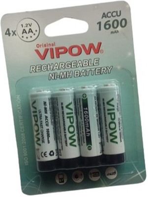 MICROUSB Vipow ACCU 1600mAh AA 1.2V Rechargeable NI-MH   Battery(Pack of 4)