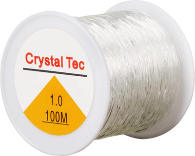 Rarehaunt Crystal Elastic Transparent Thread Beading Jewellery Art & Craft 1.0 mm- 100 M White Beading Wire(Diameter :  1 mm)