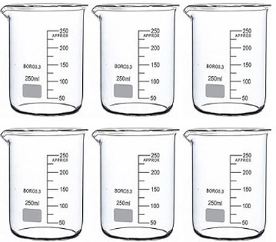 Krinan 250 ml Low Form Beaker(Pack of 6)