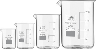 Bello 250 ml Measuring Beaker(Pack of 4)