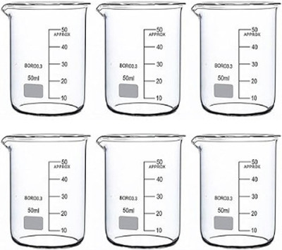Krinan 50 ml Low Form Beaker(Pack of 6)