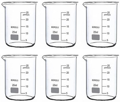 Krinan 25 ml Low Form Beaker(Pack of 6)