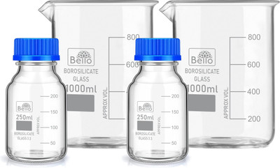 Bello 2500 ml Flat Beaker(Pack of 4)
