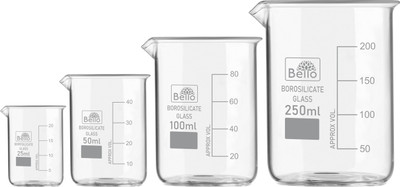 Bello 250 ml Measuring Beaker(Pack of 4)