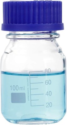 Salco 100ml Round Reagent Media Glass Bottle With GL25 Blue Polypropylene Screw Cap Laboratory Dropper Bottle(Borosilicate Glass 100 ml Pack of1)