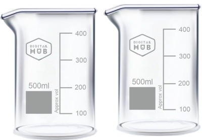 Digital Hub 500 ml Low Form Beaker(Pack of 2)