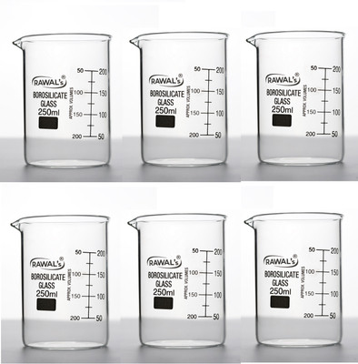 RAWAL'S 250 ml Low Form Beaker(Pack of 6)