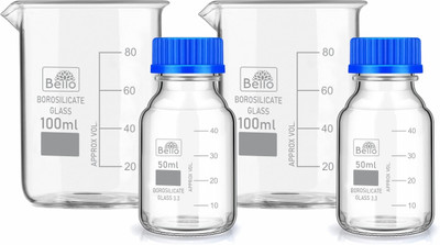 Bello 300 ml Flat Beaker(Pack of 4)