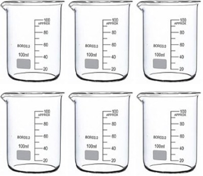 Krinan 100 ml Low Form Beaker(Pack of 6)