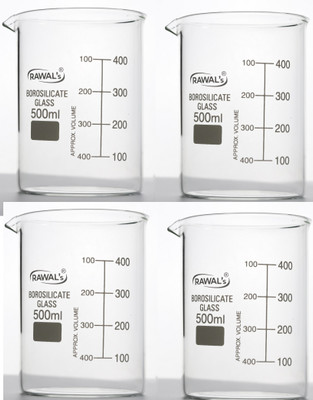 RAWAL'S 500 ml Low Form Beaker(Pack of 4)
