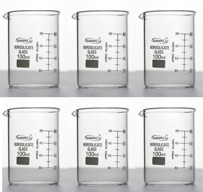 RAWAL'S 100 ml Low Form Beaker(Pack of 6)