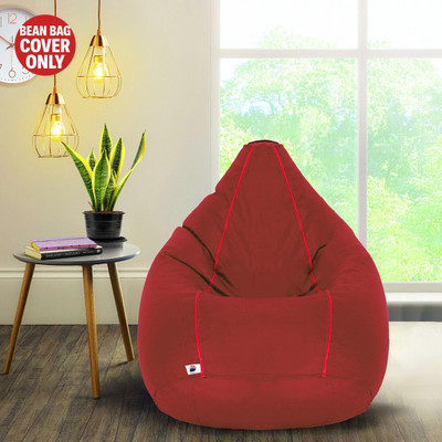 Devogue XXL Tear Drop Bean Bag Cover  (Without Beans)(Tan, Red)