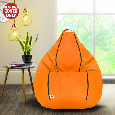 Devogue XXL Tear Drop Bean Bag Cover  (Without Beans)(Orange, Blue)
