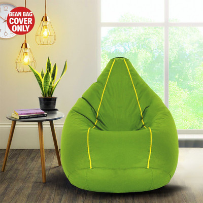 Devogue XXL Tear Drop Bean Bag Cover  (Without Beans)(Yellow)