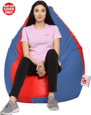 AVVANTO XXL Tear Drop Bean Bag Cover  (Without Beans)(Clear, Red)