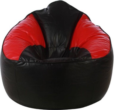 InkCraft XXXL Chair Bean Bag Cover  (Without Beans)(Red, Black)