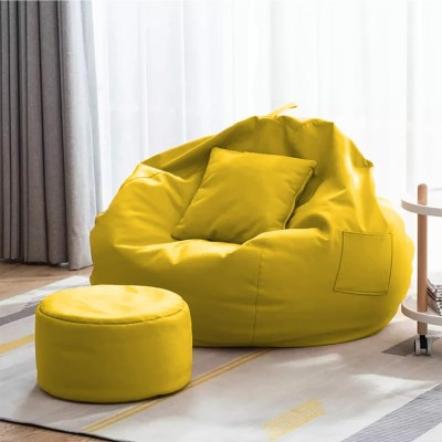 Gunj XXL Tear Drop Bean Bag Cover  (Without Beans)(Yellow)