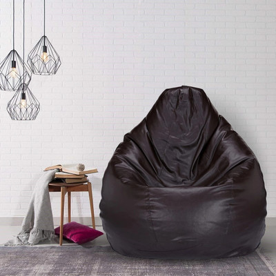 h0use DECoR XXL Tear Drop Bean Bag Cover  (Without Beans)(Brown)