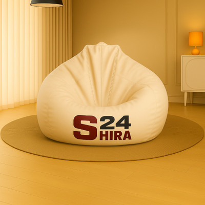 SHIRA 24 XXL Tear Drop Bean Bag Cover  (Without Beans)(Beige)