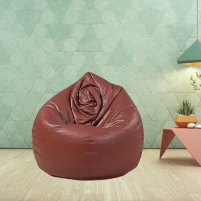 Couchette XL Tear Drop Bean Bag Cover  (Without Beans)(Brown)