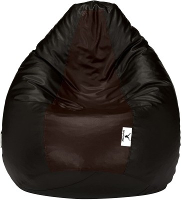 Sapience XL Tear Drop Bean Bag Cover  (Without Beans)(Black, Maroon)