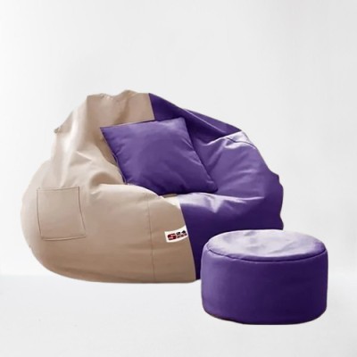 VEE-Grow 4XL Tear Drop Bean Bag Cover  (Without Beans)(Purple)