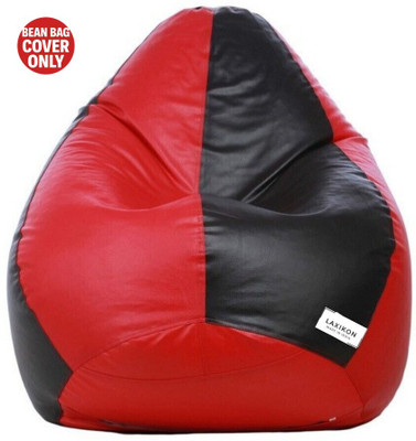 LAXIKON XXL Tear Drop Bean Bag Cover  (Without Beans)(Red, Black)