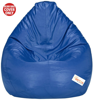 Sattva XXL Tear Drop Bean Bag Cover  (Without Beans)(Blue)