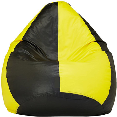 OHSTORE XXL Tear Drop Bean Bag Cover  (Without Beans)(Yellow, Black)