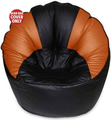 Devogue XXL Chair Bean Bag Cover  (Without Beans)(Orange, Black)