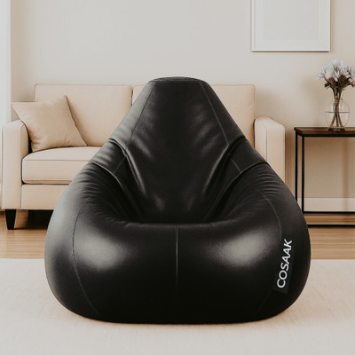 COSAAK XXL Tear Drop Bean Bag Cover  (Without Beans)(Black)