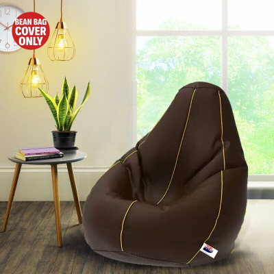 Devogue XXL Tear Drop Bean Bag Cover  (Without Beans)(Yellow)